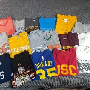 Lot of 17 T Shirts Adult All Sizes Colors College NBA Pro MLB Wholesale Resale